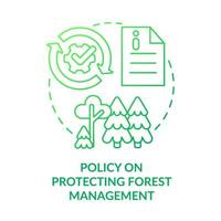 politik på skyddande skog förvaltning grön lutning begrepp ikon. miljö- restriktion. säker planet abstrakt aning tunn linje illustration. isolerat översikt teckning vektor