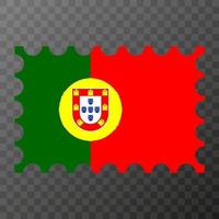 porto stämpel med portugal flagga. vektor illustration.