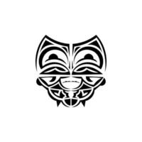 Wikinger Gesichter im Zier Stil. polynesisch Stammes- Muster. geeignet zum Drucke. isoliert auf Weiß Hintergrund. schwarz Ornament, Vektor. vektor