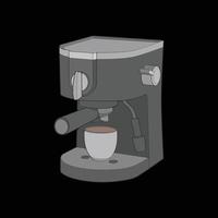 Kaffee Hersteller Hand Zeichnung Vektor, Kaffee Hersteller gezeichnet im ein skizzieren Stil, Kaffee Hersteller trainieren Vorlage Umriss, Vektor Illustration.