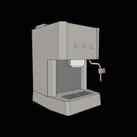 Kaffee Hersteller Hand Zeichnung Vektor, Kaffee Hersteller gezeichnet im ein skizzieren Stil, Kaffee Hersteller trainieren Vorlage Umriss, Vektor Illustration.