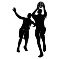 vektor uppsättning av basketboll spelare silhuetter, basketboll silhuetter