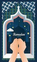 Ramadan kareem schön und kreativ Gruß Karte, Speisekarte, Einladung, Poster, Banner, Karte zum das Feier von Muslim Gemeinschaft Festival - - Vektor