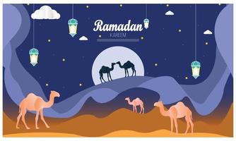 ramadan kareem av inbjudningar design papper skära islamisk. vektor illustration - vektor