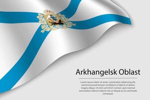 Welle Flagge von Archangelsk Oblast ist ein Region von Russland vektor