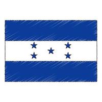 Hand gezeichnet skizzieren Flagge von Honduras. Gekritzel Stil Symbol vektor