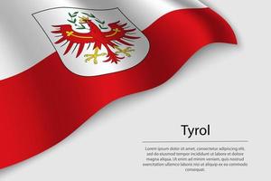 Welle Flagge von Tyrol ist ein Zustand von Österreich vektor