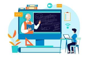 Online-Bildung zu Hause Schule vektor