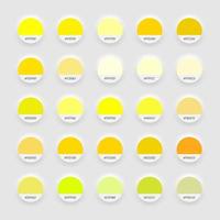 nyanser av gul swatch Färg palett. neomorphism stil mall för din design vektor