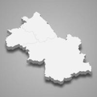 3d isometrisch Karte von isere ist ein Abteilung im Frankreich vektor