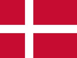 Danmark enkel flagga korrekt storlek, andel, färger. vektor