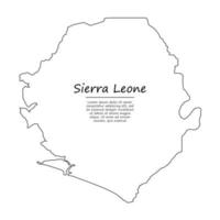 enkel översikt Karta av sierra leone, silhuett i skiss linje st vektor