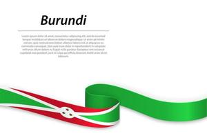 vinka band eller baner med flagga av burundi vektor