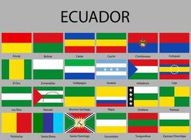 alle Flaggen Provinzen von Ecuador vektor