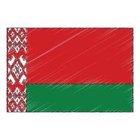 Hand gezeichnet skizzieren Flagge von Weißrussland. Gekritzel Stil Symbol vektor