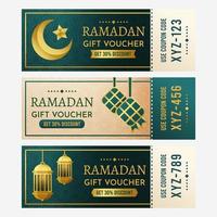 Ramadan Geschenkgutschein-Sammlungen vektor