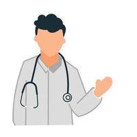 läkare med stetoskop platt ikon isolerat på vit bakgrund. vektor illustration.
