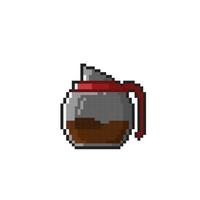 Kaffee trinken im Pixel Kunst Stil vektor