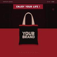 Design ein schwarz Tasche zum Ihre Beste Produkt auf ein rot Hintergrund. instagram Post Vorlage Design vektor