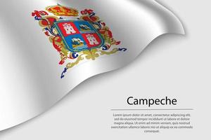 Welle Flagge von Campeche ist ein Region von Mexiko vektor