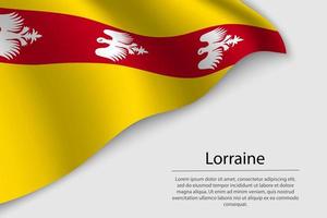 Welle Flagge von Lorraine ist ein Region von Frankreich. Banner oder Band vektor
