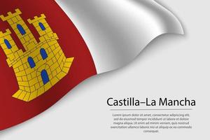 Vinka flagga av castilla-la mancha är en område av Spanien. baner o vektor
