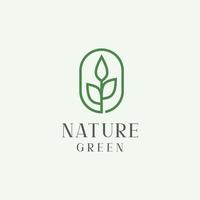 Grün Natur Logo Design Vorlage. Vektor Blatt Gliederung Logo Design. verwendbar zum Natur, Kosmetik, Gesundheitswesen und Schönheit Logo.
