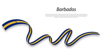 vinka band eller baner med flagga av barbados. vektor
