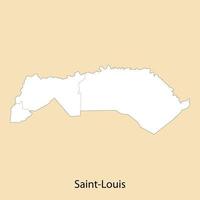 hög kvalitet Karta av Saint Louis är en område av senegal, vektor
