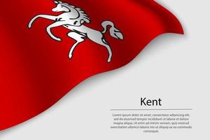 Welle Flagge von Kent ist ein Bezirk von England. Banner oder Band vektor