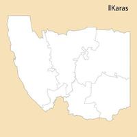 hoch Qualität Karte von Karas ist ein Region von Namibia vektor