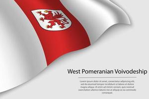 Welle Flagge von Westen pommerschen Woiwodschaft ist ein Region von Polen vektor