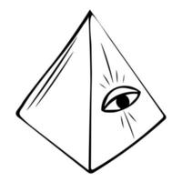 frimurare symbol isolerat på vit bakgrund. frimurar- pyramid vektor illustration