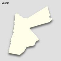 3d isometrisk Karta av jordan isolerat med skugga vektor