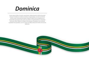 schwenkendes band oder banner mit flagge von dominica vektor