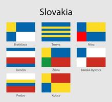 einstellen Flaggen von das Landkreise von Slowakei, vektor