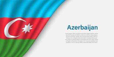 Vinka flagga av azerbaijan på vit bakgrund. vektor