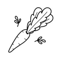 söt morötter klotter påsk illustration för barn. vektor
