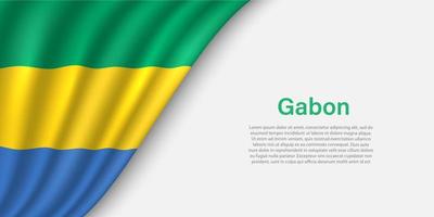 Welle Flagge von gabon auf Weiß Hintergrund. vektor