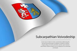 Welle Flagge von Karpatenvorland Woiwodschaft ist ein Region von Polen vektor