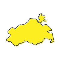 einfach Gliederung Karte von mecklenburg-west Pommern ist ein Zustand Ö vektor
