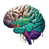 Aquarell Gehirn Denken vektor