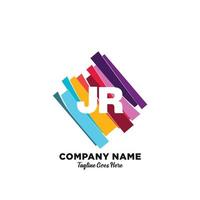 jr första logotyp med färgrik mall vektor