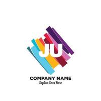 ju Initiale Logo mit bunt Vorlage Vektor