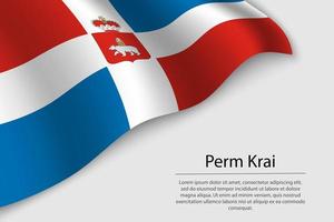 Vinka flagga av perm krai är en område av ryssland vektor