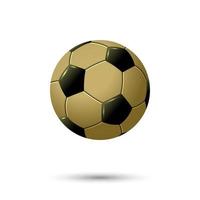 3d gyllene fotboll eller fotboll boll isolerat på vit bakgrund vektor