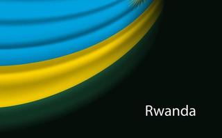 Welle Flagge von Ruanda auf dunkel Hintergrund. vektor