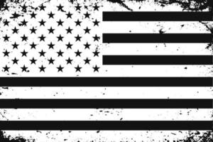 grunge styled svart och vit förenad stater flagga. gammal årgång ba vektor