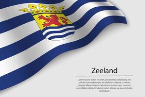 Welle Flagge von zeeland ist ein Provinz von Niederlande. Banner oder Rippe vektor