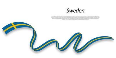 vinka band eller baner med flagga av Sverige. vektor